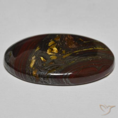 Tiger's Eye Matrix Gemstone in 32.3 x 20.6 mm Size for Sale, Tiger's Eye Matrix Stone in Hickory Brown Color