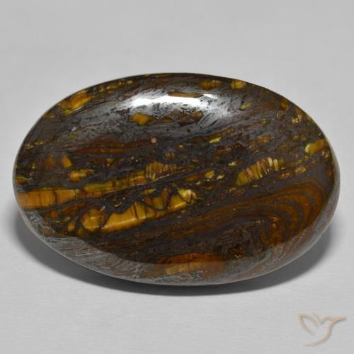 55.99ct Natural Warm Brown Tiger's Eye Matrix, Oval, Opaque