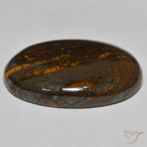 Tiger's Eye Matrix Gemstone in 33 x 21.6 mm Size for Sale, Tiger's Eye Matrix Stone in Warm Brown Color