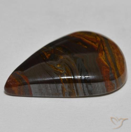 Tiger's Eye Matrix Gemstone in 27 x 18 mm Size for Sale, Tiger's Eye Matrix Stone in Medium Dark-Brown Color