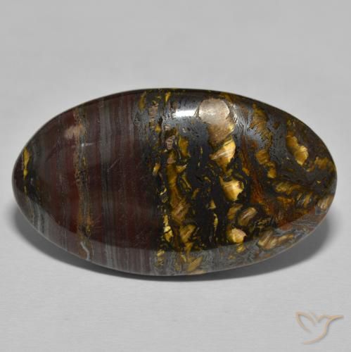 45.78ct Natural Warm Brown Tiger's Eye Matrix, Oval, Opaque