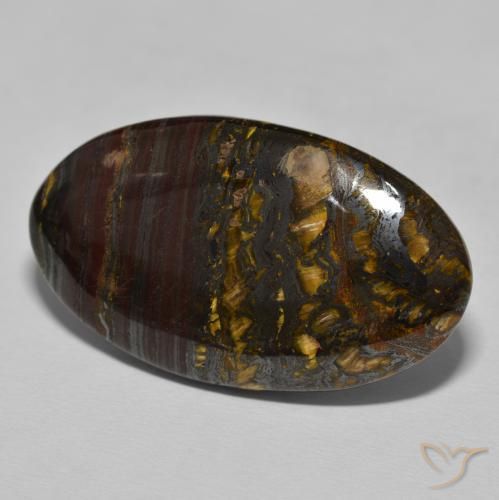 45.78 ct Brown Tiger's Eye Matrix Stone, Natural Tiger's Eye Matrix in Oval Cabochon Shape for Sale