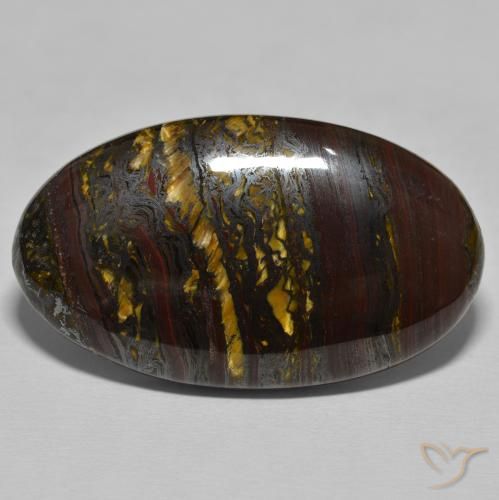 50.58ct Natural Medium Dark-Brown Tiger's Eye Matrix, Oval, Opaque