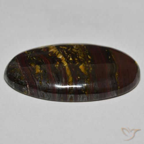 Tiger's Eye Matrix Gemstone in 37 x 21.6 mm Size for Sale, Tiger's Eye Matrix Stone in Medium Dark-Brown Color