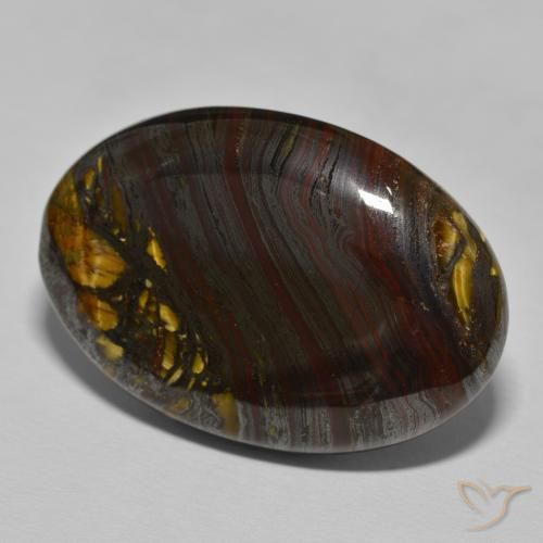 45.32 ct Brown Tiger's Eye Matrix Stone, Natural Tiger's Eye Matrix in Oval Cabochon Shape for Sale