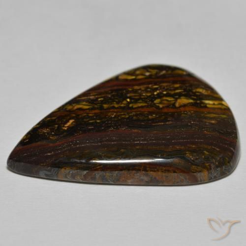 Tiger's Eye Matrix Gemstone in 37.1 x 27.5 mm Size for Sale, Tiger's Eye Matrix Stone in Hickory Brown Color