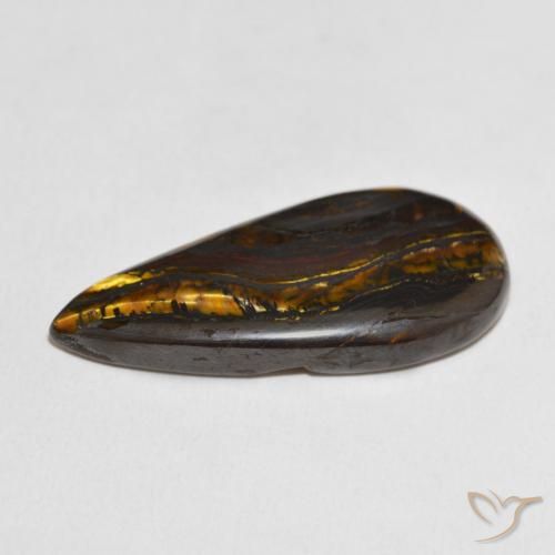 Tiger's Eye Matrix Gemstone in 34.2 x 16.1 mm Size for Sale, Tiger's Eye Matrix Stone in Multicolor Color