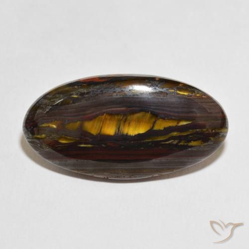 33.73ct Natural Multicolor Tiger's Eye Matrix, Oval, Opaque