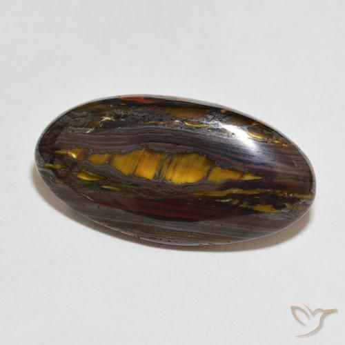 33.73 ct Multicolor Tiger's Eye Matrix Stone, Natural Tiger's Eye Matrix in Oval Cabochon Shape for Sale