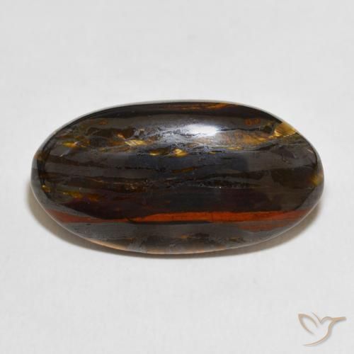 26.37ct Natural Multicolor Tiger's Eye Matrix, Oval, Opaque
