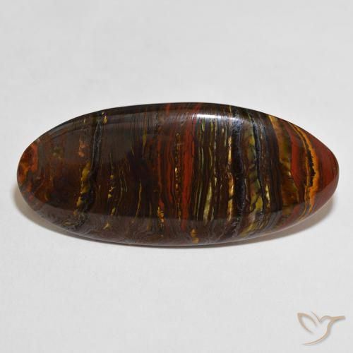 51.65ct Natural Multicolor Tiger's Eye Matrix, Oval, Opaque