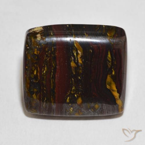 27.98ct Natural Multicolor Tiger's Eye Matrix, Cushion, Opaque