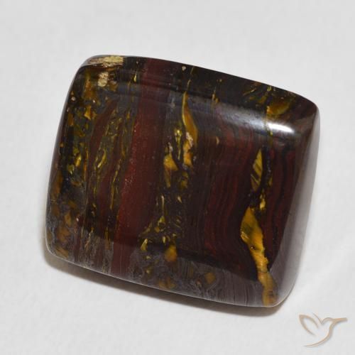 27.98 ct Multicolor Tiger's Eye Matrix Stone, Natural Tiger's Eye Matrix in Cushion Cabochon Shape for Sale