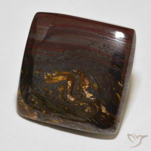 39.05 ct Multicolor Tiger's Eye Matrix Stone, Natural Tiger's Eye Matrix in Square Cabochon Shape for Sale