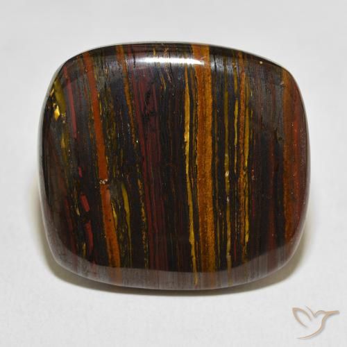 47.05ct Natural Multicolor Tiger's Eye Matrix, Cushion, Opaque