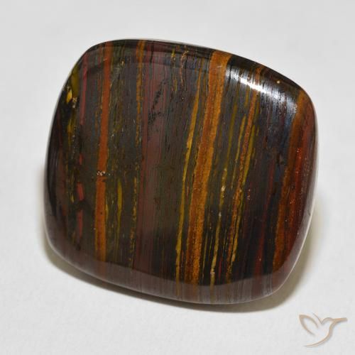 47.05 ct Multicolor Tiger's Eye Matrix Stone, Natural Tiger's Eye Matrix in Cushion Cabochon Shape for Sale