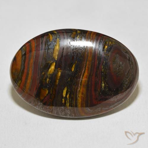 45.39ct Natural Multicolor Tiger's Eye Matrix, Oval, Opaque