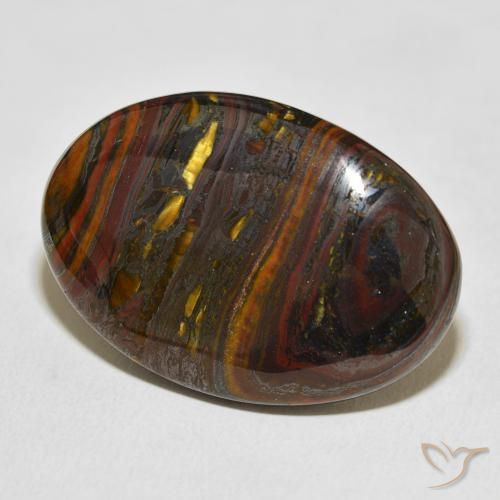 45.39 ct Multicolor Tiger's Eye Matrix Stone, Natural Tiger's Eye Matrix in Oval Cabochon Shape for Sale