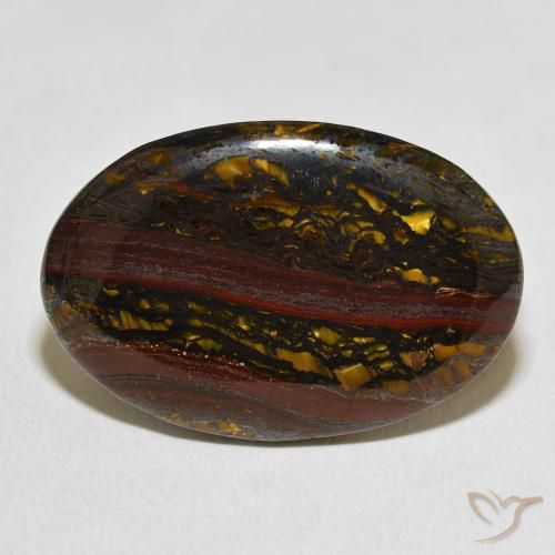 21.99ct Natural Multicolor Tiger's Eye Matrix, Oval, Opaque