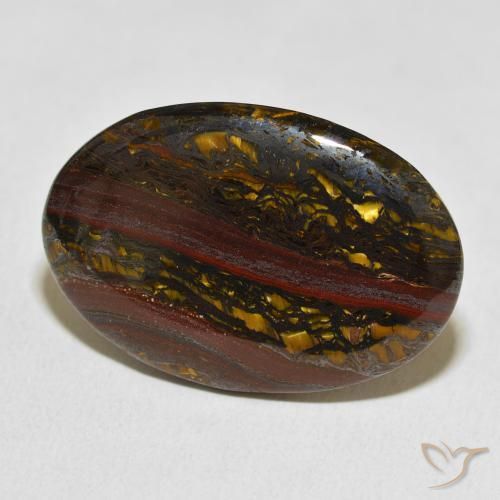 21.99 ct Multicolor Tiger's Eye Matrix Stone, Natural Tiger's Eye Matrix in Oval Cabochon Shape for Sale