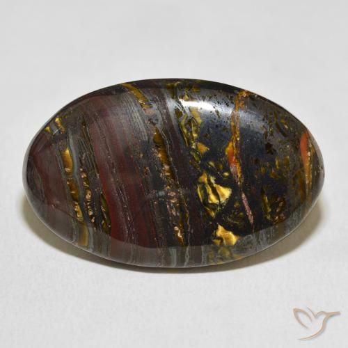 37.24ct Natural Multicolor Tiger's Eye Matrix, Oval, Opaque