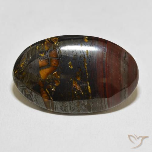 36.40ct Natural Multicolor Tiger's Eye Matrix, Oval, Opaque
