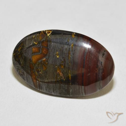 36.40 ct Multicolor Tiger's Eye Matrix Stone, Natural Tiger's Eye Matrix in Oval Cabochon Shape for Sale