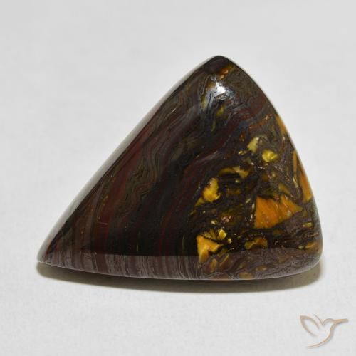 39.24ct Natural Multicolor Tiger's Eye Matrix, Pear Shape, Opaque