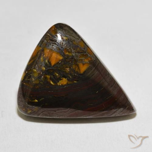 39.24 ct Multicolor Tiger's Eye Matrix Stone, Natural Tiger's Eye Matrix in Pear Cabochon Shape for Sale