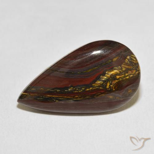 19.41ct Natural Multicolor Tiger's Eye Matrix, Pear Shape, Opaque