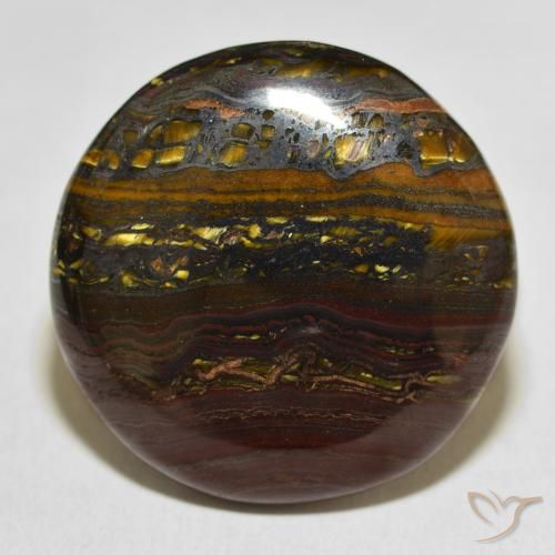50.88ct Natural Multicolor Tiger's Eye Matrix, Round, Opaque