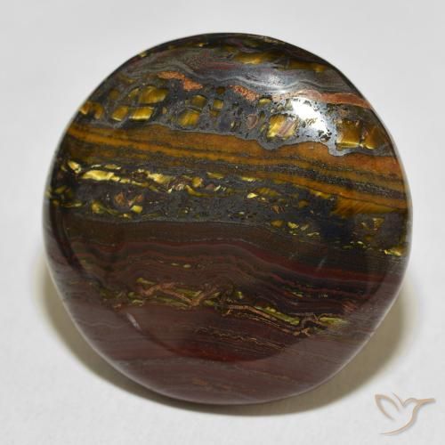 50.88 ct Multicolor Tiger's Eye Matrix Stone, Natural Tiger's Eye Matrix in Round Cabochon Shape for Sale