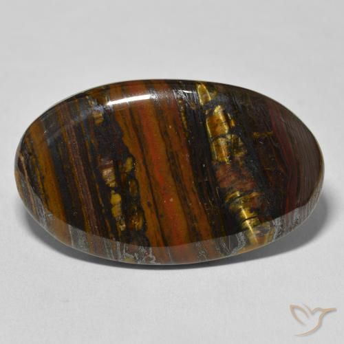55.91ct Natural Multicolor Tiger's Eye Matrix, Oval, Opaque