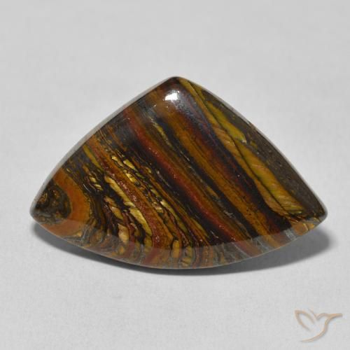 26.35ct Natural Multicolor Tiger's Eye Matrix, Fancy, Opaque