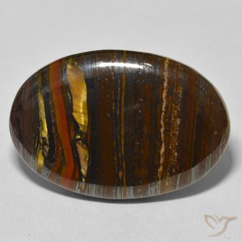 39.40ct Natural Multicolor Tiger's Eye Matrix, Oval, Opaque