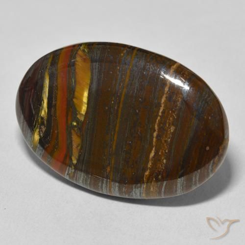 39.40 ct Multicolor Tiger's Eye Matrix Stone, Natural Tiger's Eye Matrix in Oval Cabochon Shape for Sale
