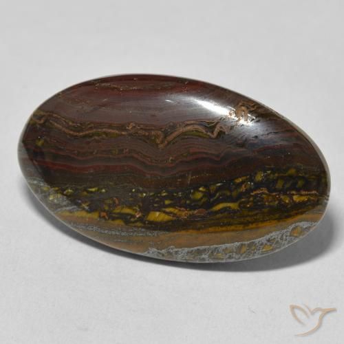 39.17 ct Multicolor Tiger's Eye Matrix Stone, Natural Tiger's Eye Matrix in Oval Cabochon Shape for Sale