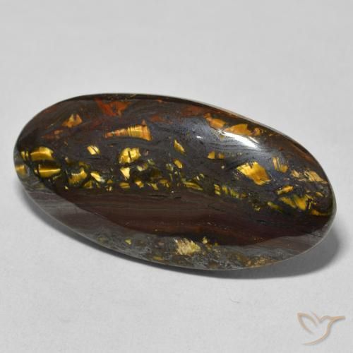 30.82 ct Multicolor Tiger's Eye Matrix Stone, Natural Tiger's Eye Matrix in Oval Cabochon Shape for Sale