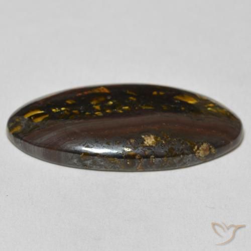 Tiger's Eye Matrix Gemstone in 30.7 x 16.8 mm Size for Sale, Tiger's Eye Matrix Stone in Multicolor Color