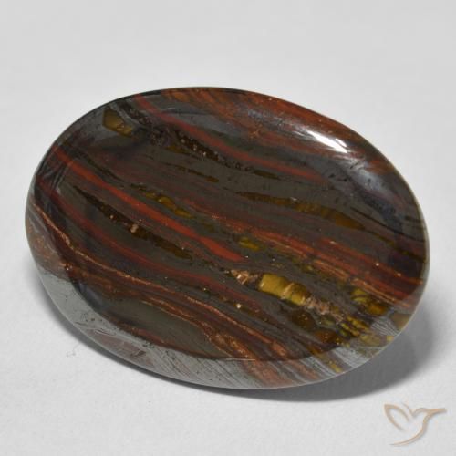 36.03 ct Multicolor Tiger's Eye Matrix Stone, Natural Tiger's Eye Matrix in Oval Cabochon Shape for Sale