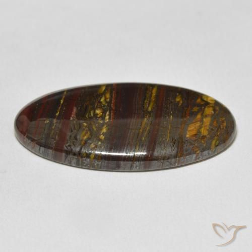 Tiger's Eye Matrix Gemstone in 34.2 x 18.8 mm Size for Sale, Tiger's Eye Matrix Stone in Multicolor Color