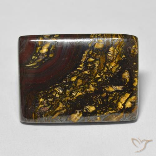 46.40ct Natural Multicolor Tiger's Eye Matrix, Square, Opaque