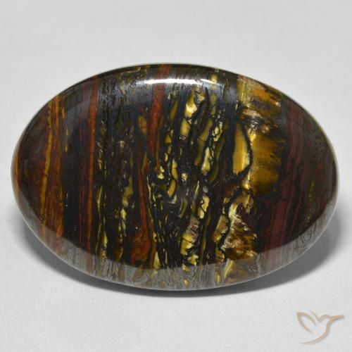 40.26ct Natural Multicolor Tiger's Eye Matrix, Oval, Opaque