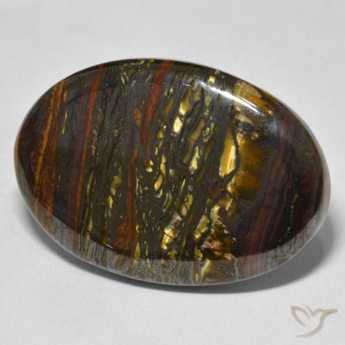 40.26 ct Multicolor Tiger's Eye Matrix Stone, Natural Tiger's Eye Matrix in Oval Cabochon Shape for Sale