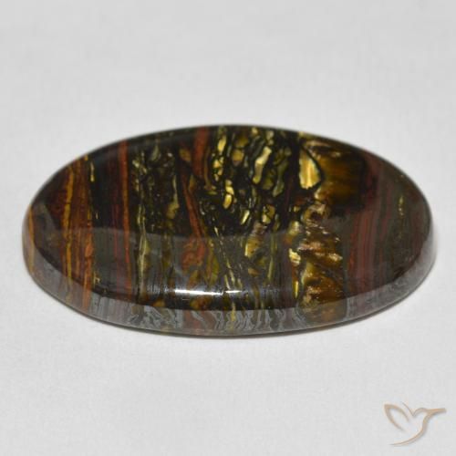 Tiger's Eye Matrix Gemstone in 30 x 22 mm (calibrated) Size for Sale, Tiger's Eye Matrix Stone in Multicolor Color