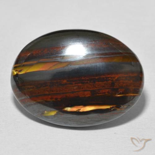 24.63ct Natural Multicolor Tiger's Eye Matrix, Oval, Opaque