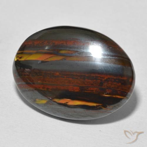 24.63 ct Multicolor Tiger's Eye Matrix Stone, Natural Tiger's Eye Matrix in Oval Cabochon Shape for Sale