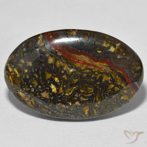 37.87ct Natural Multicolor Tiger's Eye Matrix, Oval, Opaque