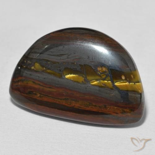 26.03 ct Multicolor Tiger's Eye Matrix Stone, Natural Tiger's Eye Matrix in Half Moon Cabochon Shape for Sale