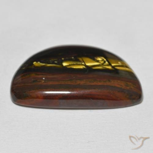 Tiger's Eye Matrix Gemstone in 26.5 x 17.8 mm Size for Sale, Tiger's Eye Matrix Stone in Multicolor Color